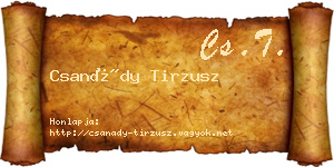 Csanády Tirzusz névjegykártya